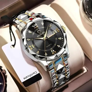 Luxury Binbond authentic Silver Black Watch